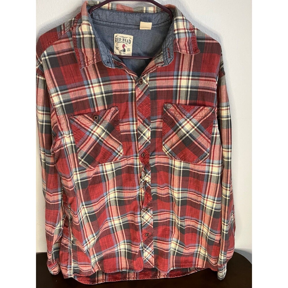 Men’s flannel button up, redhead